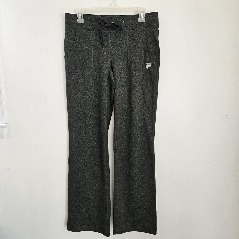 Fila Sport Movement Pants Womens Medium Charcoal Gray Drawstring Waist Yoga Gym - Picture 2 of 9